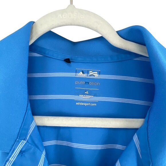 Adidas Mens Blue Striped Polo Shirt 2014 PGA Championship Valhalla Puremotion XL - Picture 6 of 7